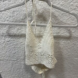 Stylish Cream Knit Halter Top